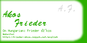 akos frieder business card